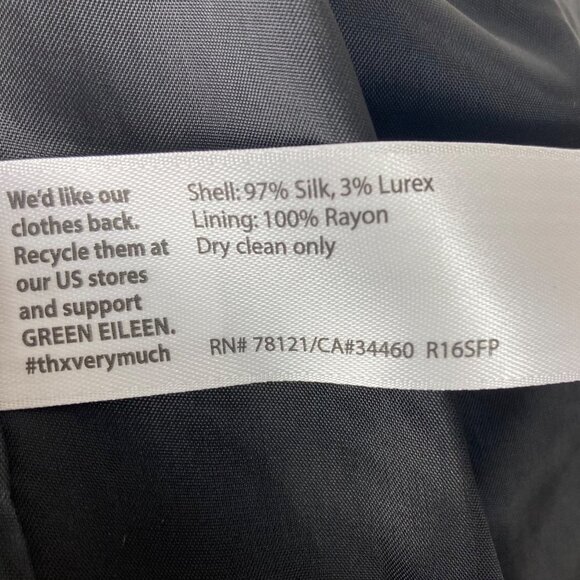 Eileen Fisher Open Blazer Jacket Womens 6 Black Silver Slubby Lined - Picture 6 of 11